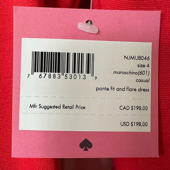 Kate Spade Ponte fit and flare Cocktail Dress with Bateau Neckline - Picture 5 of 5